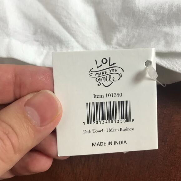 3/$20 Primitives By Kathy NWT White Cotton Black Graphic Dish Towel #101350 - Picture 7 of 9